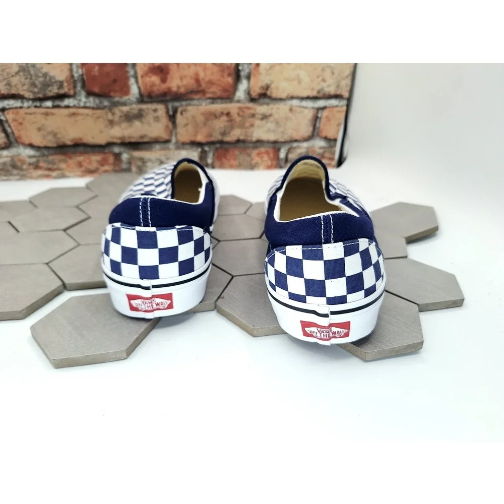 Vans Classic Slip-On Checkerboard Navy Blue/White Shoes Men's 10 / Women's 11.5